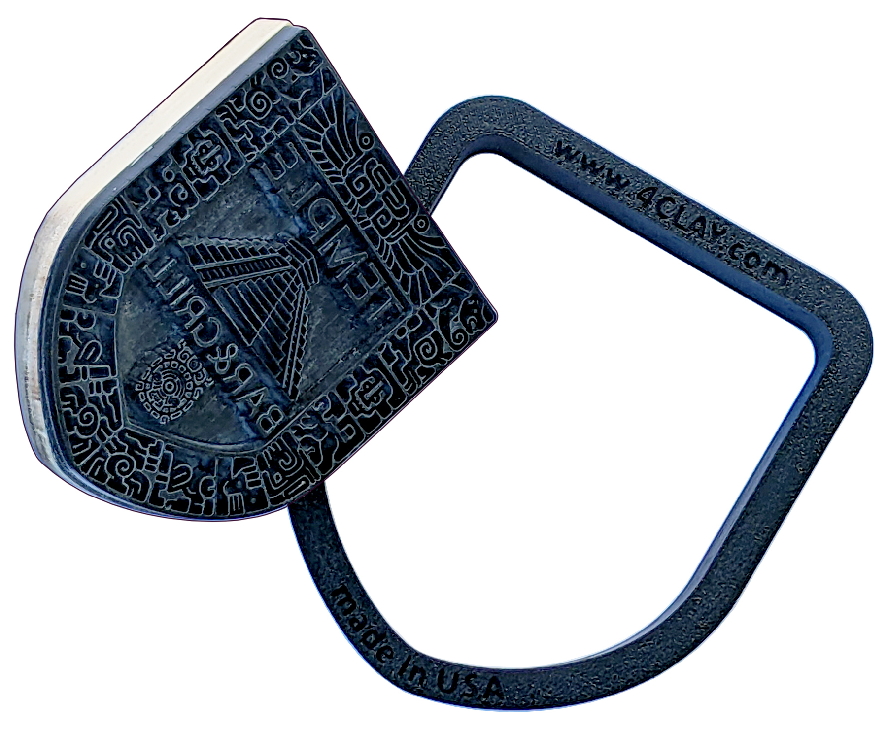 cutter sized to clay stamp with space around edges